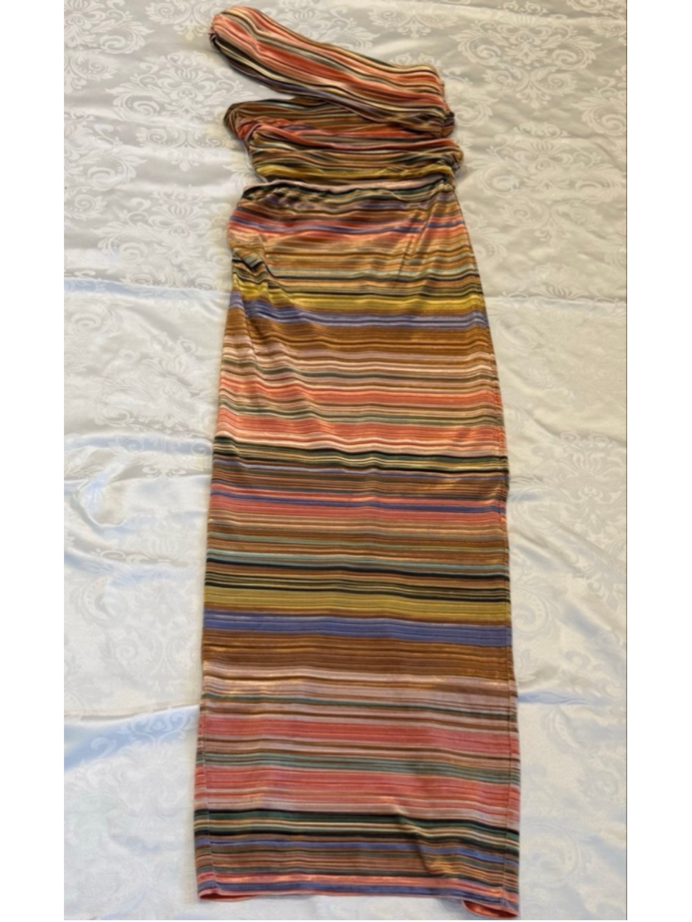 Ronnie Kobo Corzo Rainbow Stripe Velvet Cutout Maxi Dress Medium M NWT - Picture 4 of 7